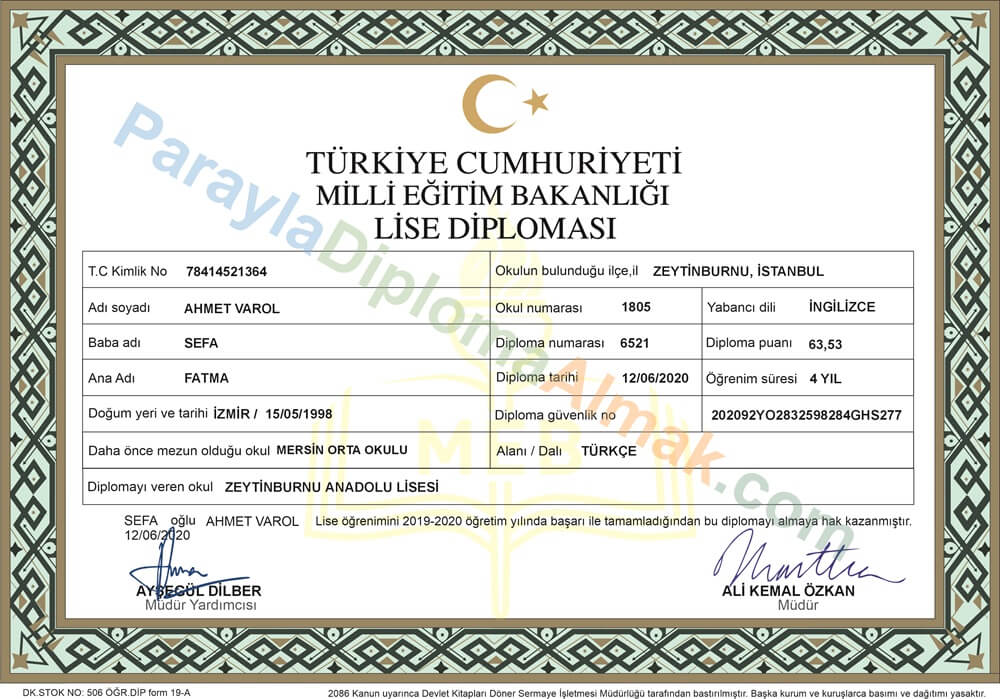 parayla lise diploması